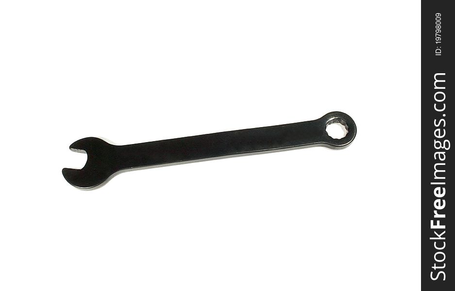 Spanner in black on a white background. Spanner in black on a white background