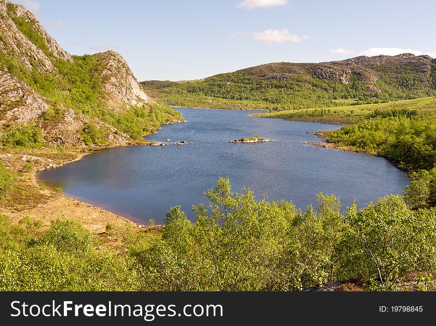 View of a lake in southern Norway. View of a lake in southern Norway