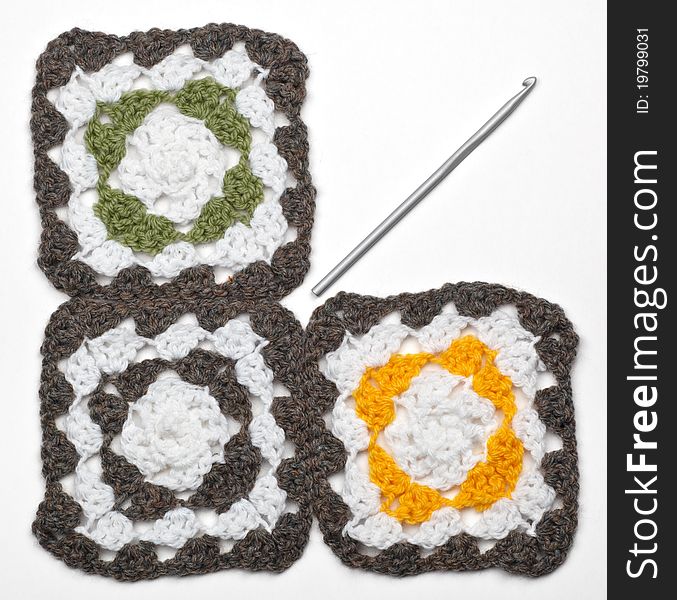 Knitted Color Pattern And Crochet