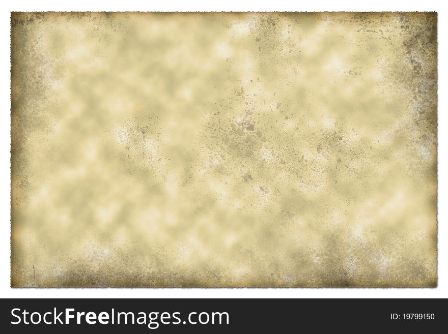 Sheet of old paper isolated on white background