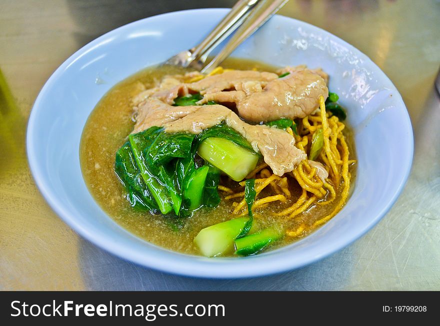 Asian Style noodle with pork and vegetables