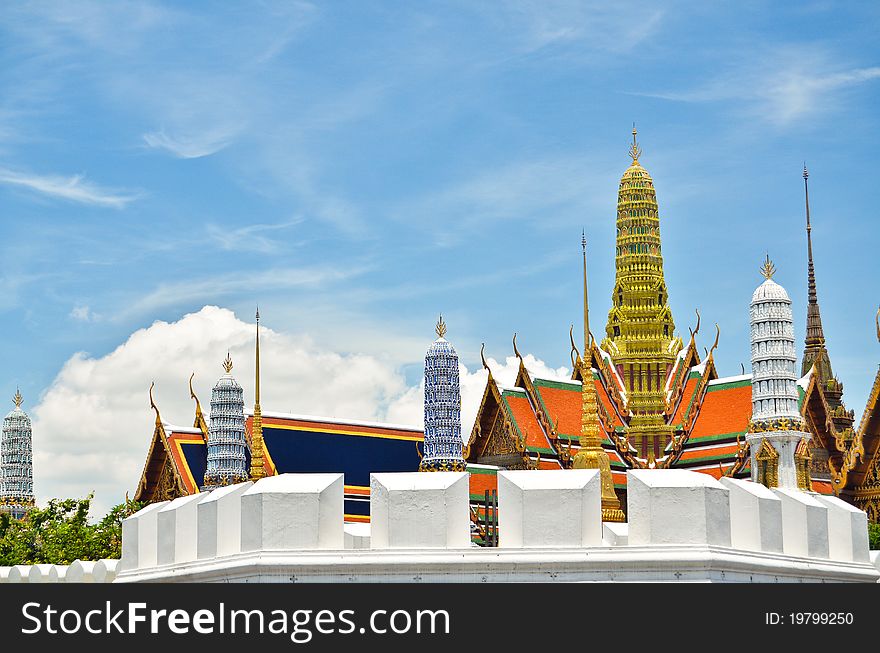 Golden Buddha Temple in Grand Palace , Thailand , Also know as Wat Phra Kaew , The most famous temple in the world.