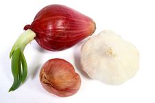 Garlic, Red Onion And Shallot Royalty Free Stock Images Garlic, Red Onion And Shallot Royalty Free Stock Images