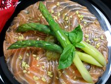 Carpaccio Of Salmon With Asparagus Royalty Free Stock Images Carpaccio Of Salmon With Asparagus Royalty Free Stock Images