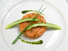 Salmon Tartar With Asparagus Stock Image