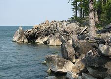 Conglomeration Of Rock On The Baikal Stock Photo