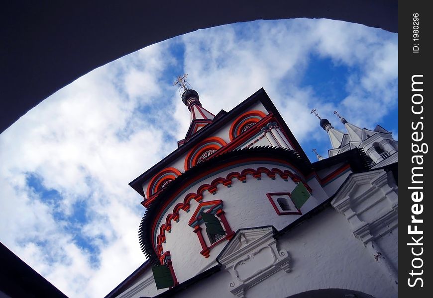 Beautifull monastery in russian town zvenigorod. Beautifull monastery in russian town zvenigorod