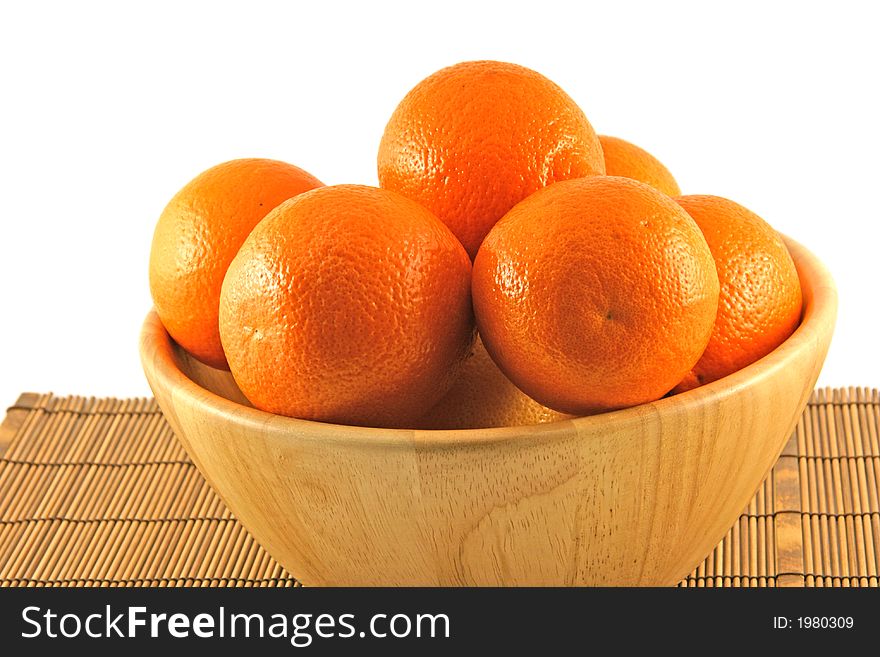 Oranges in a wooden basket. Oranges in a wooden basket