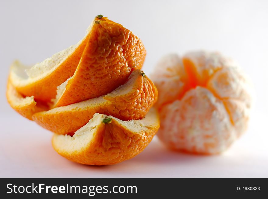 Orange peel against white background. Orange peel against white background