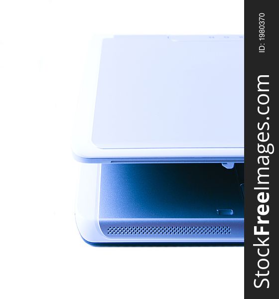 Nice blue laptop isolated on a white background