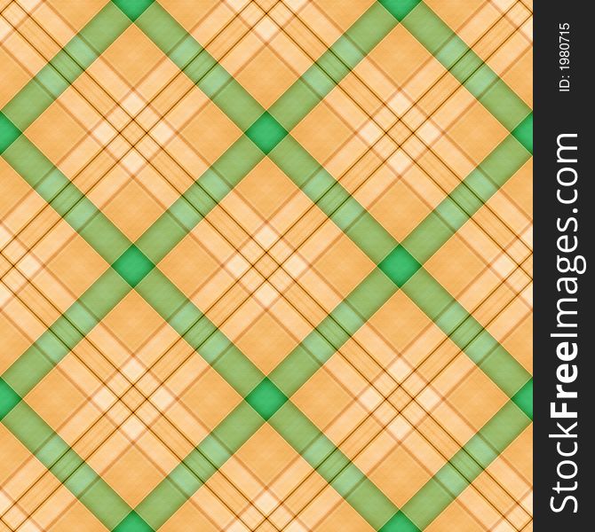 A SEAMLESS gold and green diagonal plaid with fabric texture.