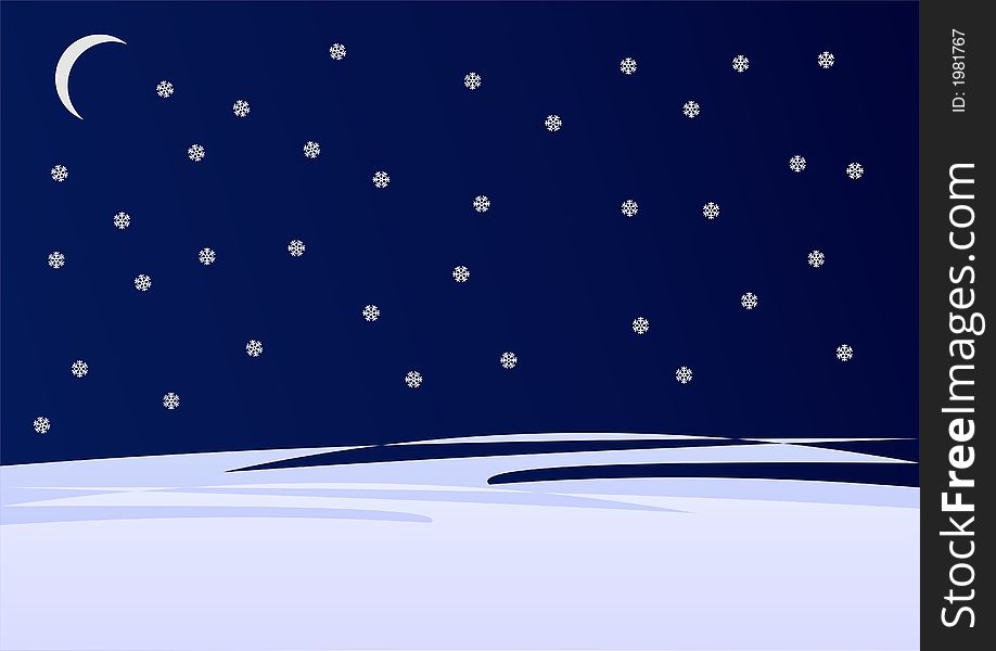 Vector illustration of winter night