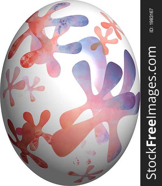 Colorful Easter Egg Red Blue