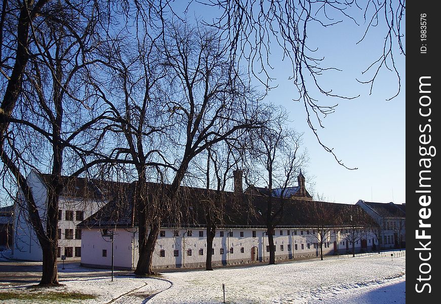 Old houses on Akershus Fortress, Norway