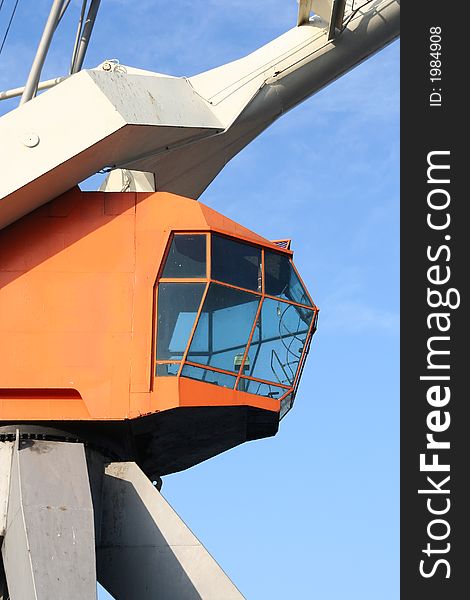 Cabin of a loading crane. Cabin of a loading crane