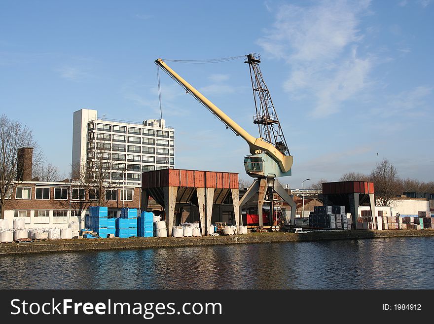 A loader crane and freight