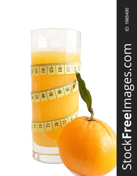 Healthy glass of orange juice. Healthy glass of orange juice