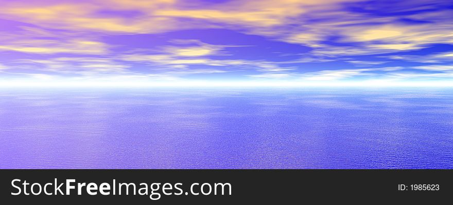 Beautiful sea and sky - digital artwork. Beautiful sea and sky - digital artwork