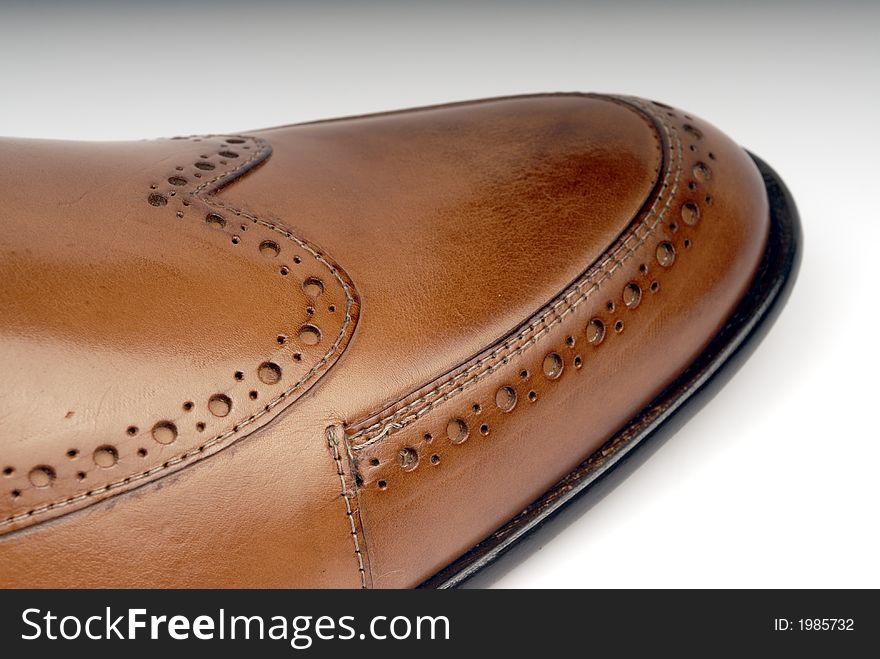 Brown shoe on white background. Brown shoe on white background