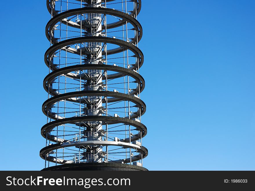 Metal tower at fairground in Munich, Germany