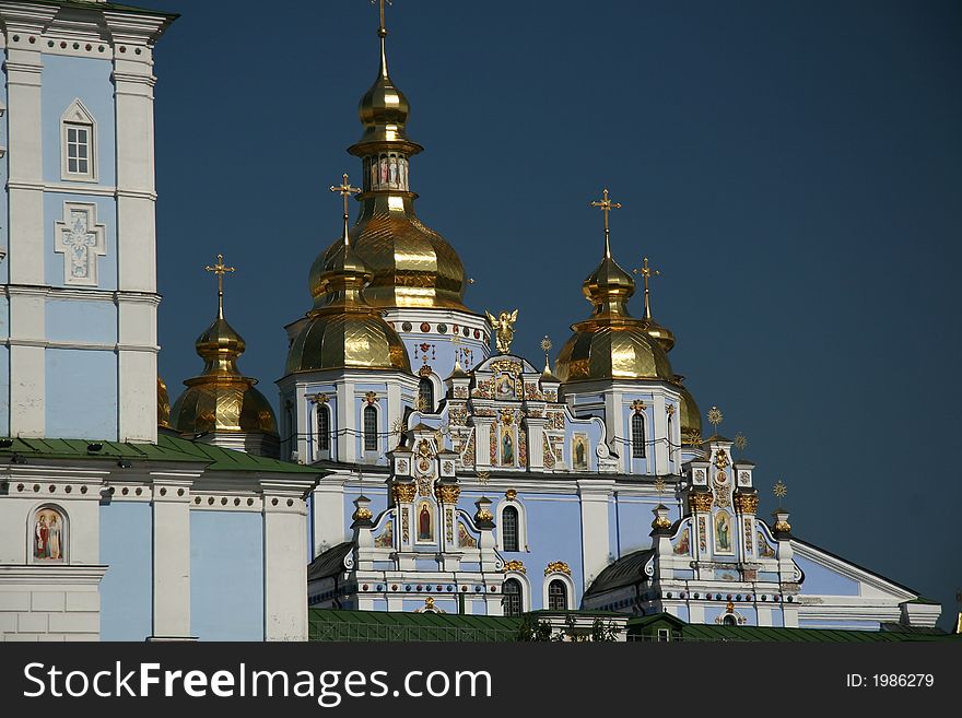 Orthodox church with much gold, many crosses and paintings. Orthodox church with much gold, many crosses and paintings.