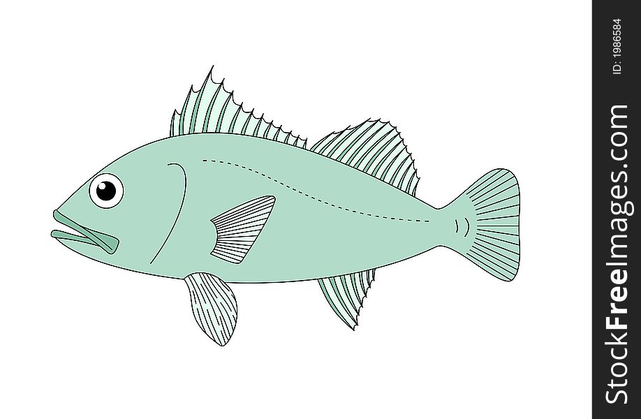 Illustration of a blue fish