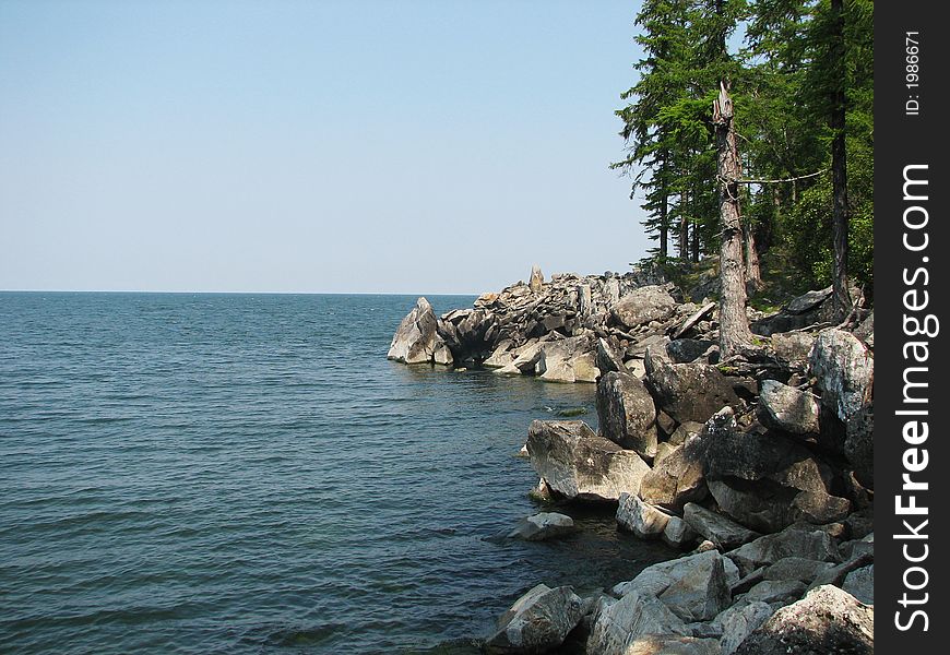 Conglomeration of rock on the Baikal lakeside
