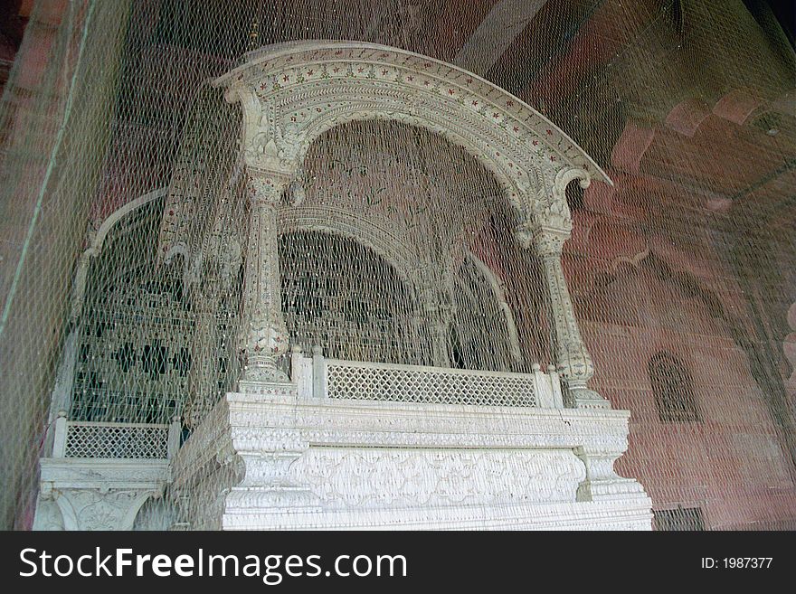 Qursi - the Emperor's Seat - inside the Diwan-I-Am in Red Fort, Delhi, India. Qursi - the Emperor's Seat - inside the Diwan-I-Am in Red Fort, Delhi, India.