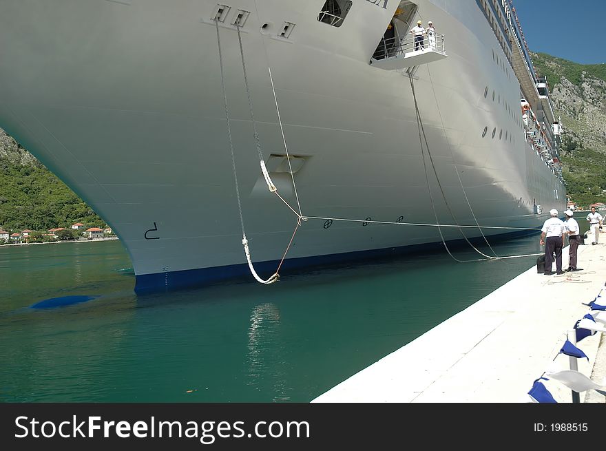 Cruiser in the Mediterain Harbour