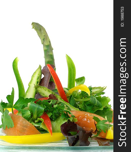 Salad Of Raw Vegetables And Asparagus