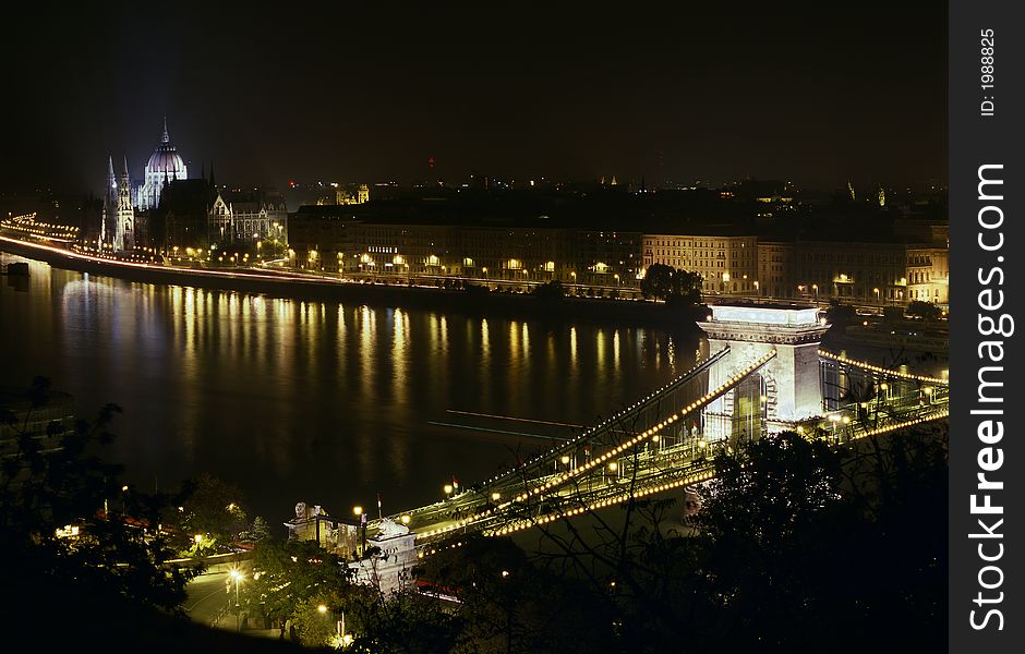 A view of embankment in Budapest, Hungary. A view of embankment in Budapest, Hungary