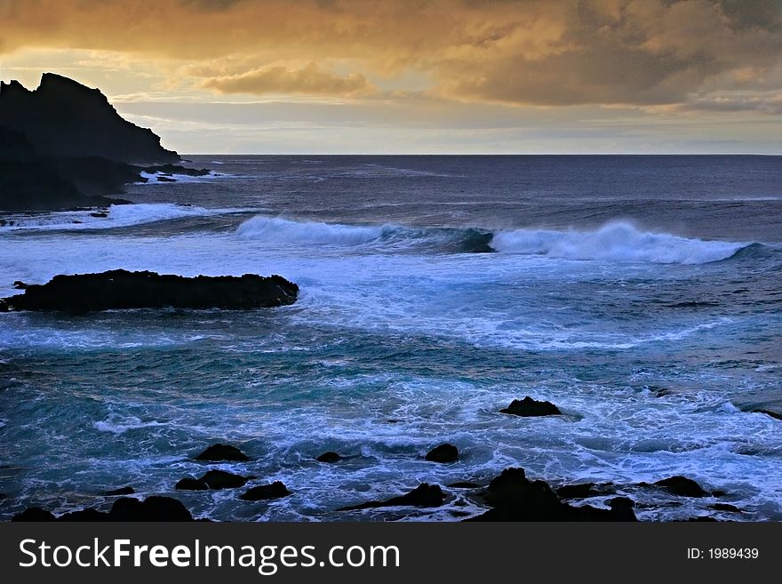 Stormy water of ocean waves, Atlantic, Canary. Stormy water of ocean waves, Atlantic, Canary