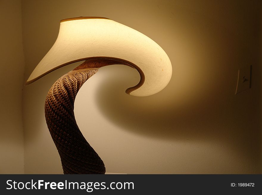 A picture of a lamp in a distorted but lovely form. A picture of a lamp in a distorted but lovely form.