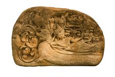Carved Sandstone  King Bed Stock Image