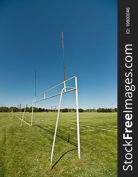 Goalposts On A Sports Field