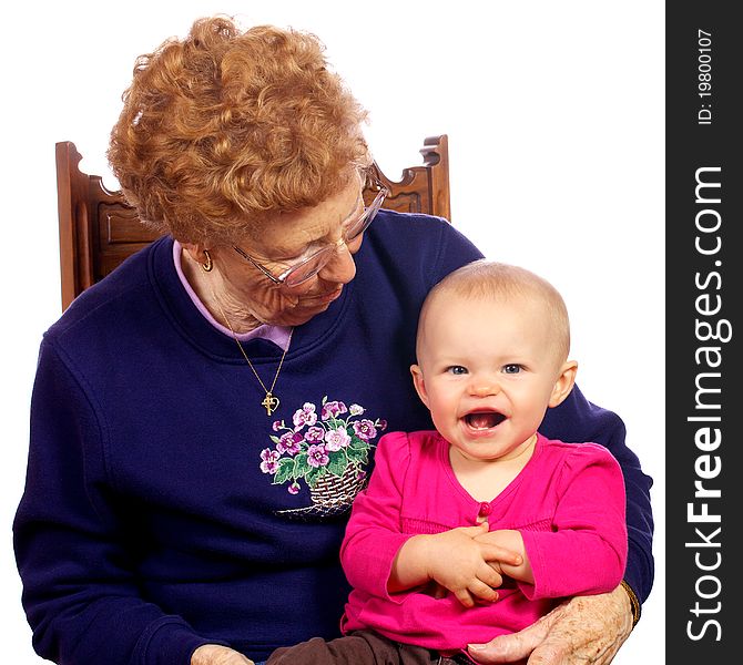 Great Grandma With Grand Baby Enjoying Each Other