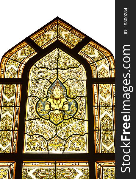 Glass Window In Temple Thailand