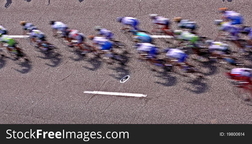 Bicycle Racers From Rooftop