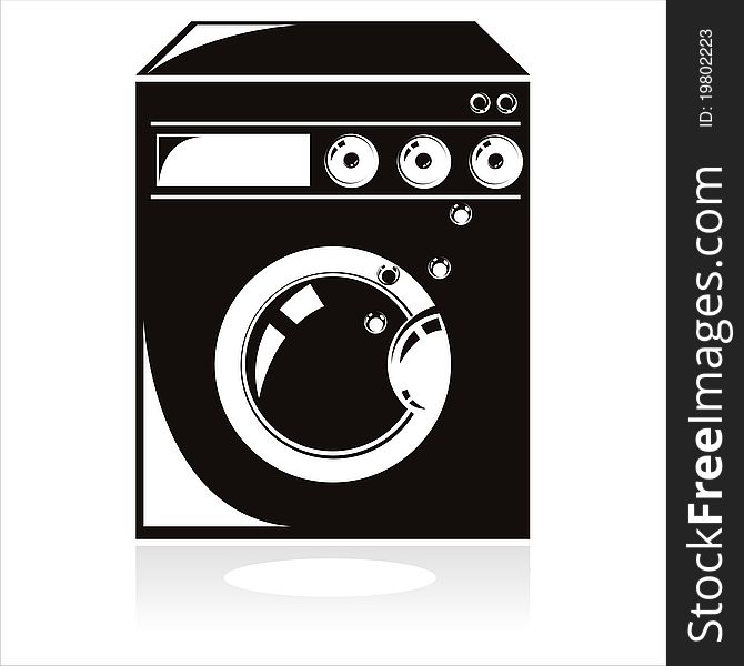 Black electric cooker icon isolated on white. Black electric cooker icon isolated on white