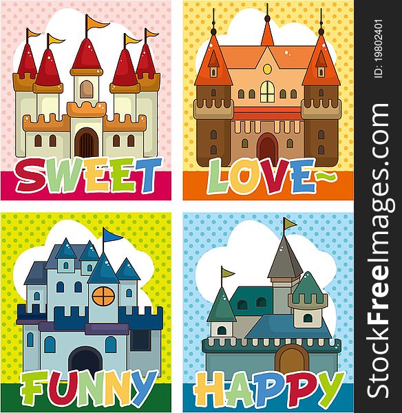 Cartoon castle card