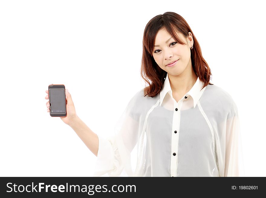 Young Asian Woman With Mobile Phone