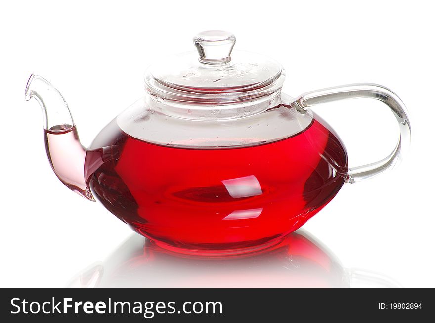 Tea being poured into glass