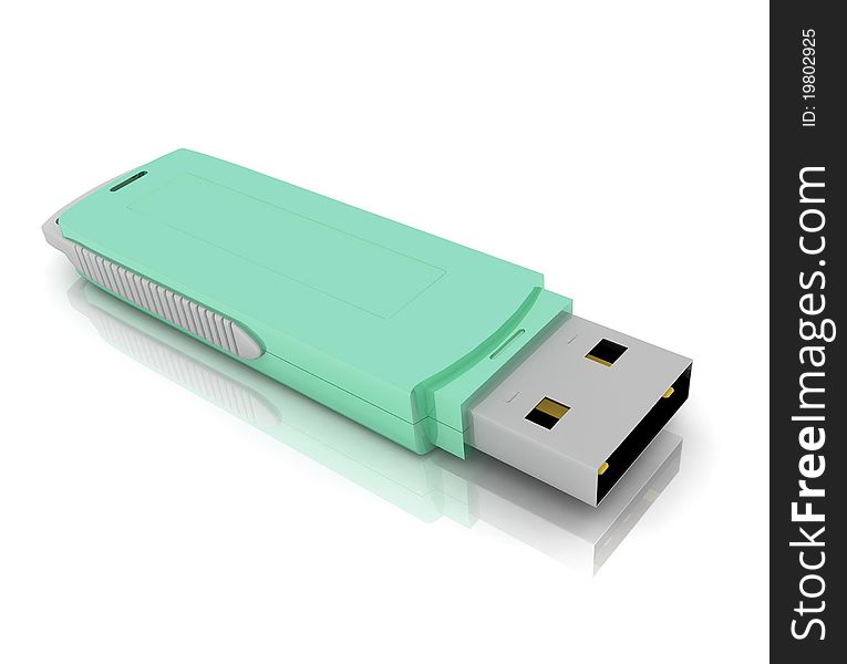 USB storage drive isolated on white. USB storage drive isolated on white