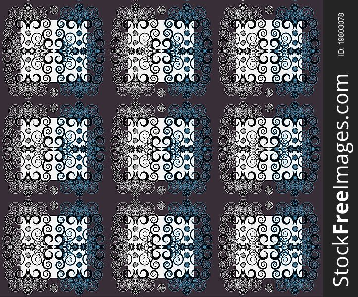 Pattern with flower seamless texture on gray background