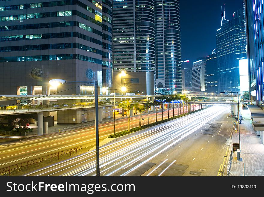 Traffic night in Hong Kong. Traffic night in Hong Kong