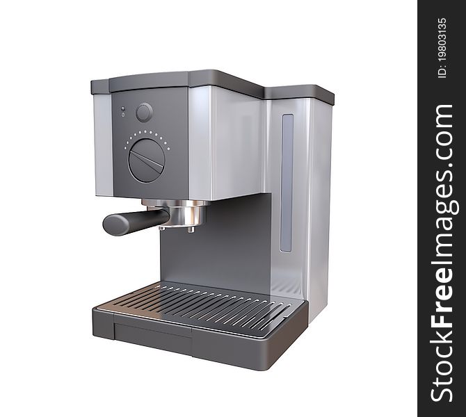 Isolated coffee maker. 3d illustration