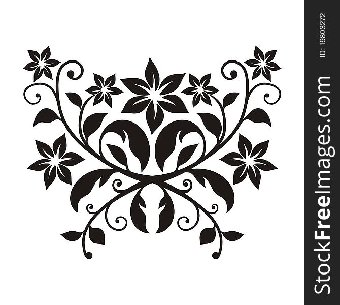 Stylized floral element on white