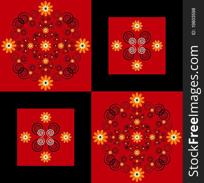 Flower pattern square background