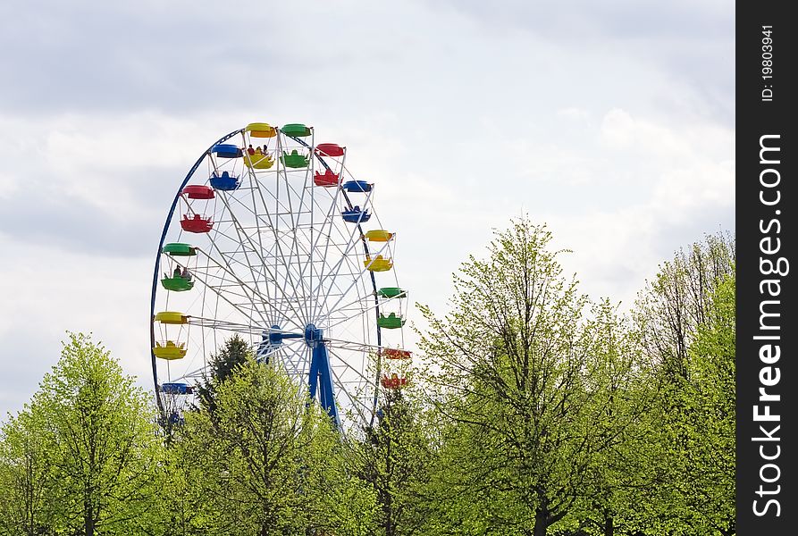 Ferris Wheel In Amusement Park