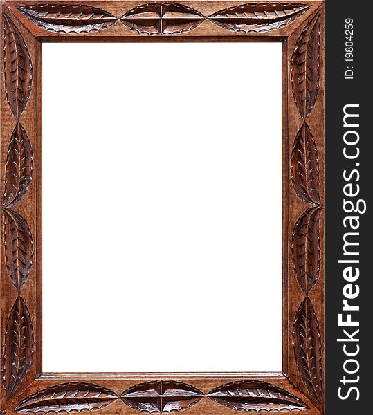 Empty wooden frame, fretwork for a painting or picture. Empty wooden frame, fretwork for a painting or picture